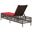 vidaXL Patio PE Rattan Steel Standard Sun Lounger in Brown