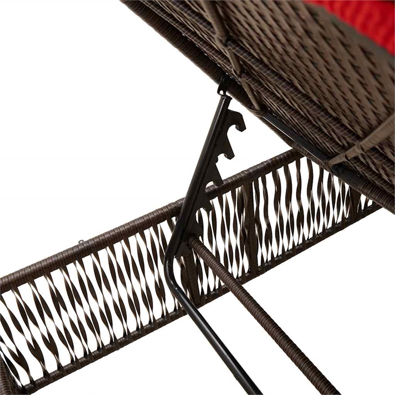 vidaXL Patio PE Rattan Steel Standard Sun Lounger in Brown