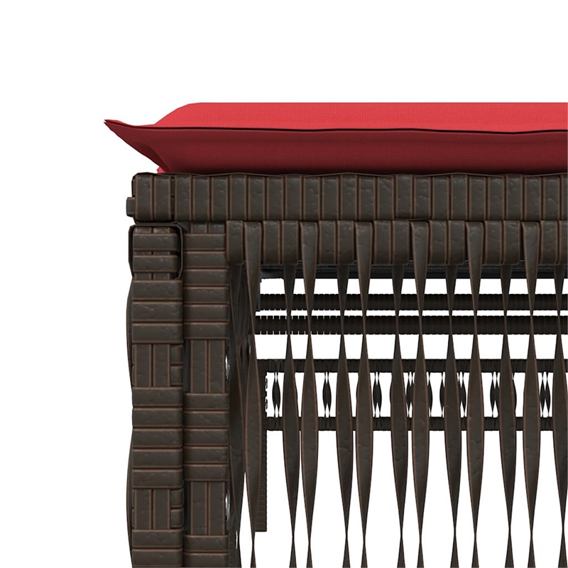 vidaXL Patio PE Rattan Steel Standard Sun Lounger in Brown