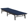 vidaXL PE Rattan Steel Standard Sun Lounger in Gray and Navy Blue
