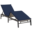 vidaXL PE Rattan Steel Standard Sun Lounger in Gray and Navy Blue