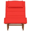 vidaXL Solid Acacia Wood Rocking Sun Lounger w/ Cushion in Red