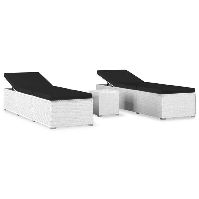 vidaXL Sun Lounger in Black/White