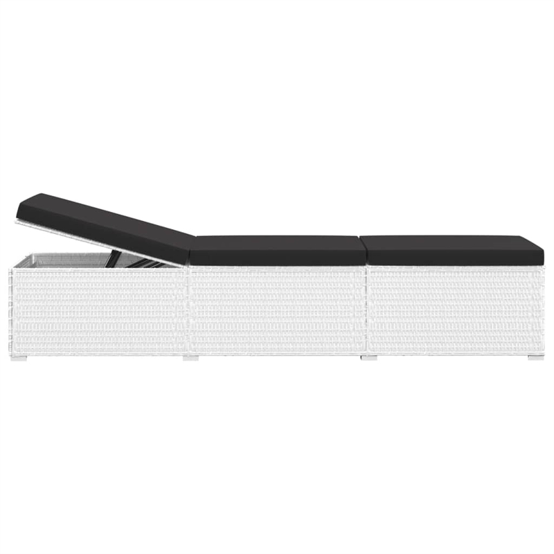 vidaXL Sun Lounger in Black/White