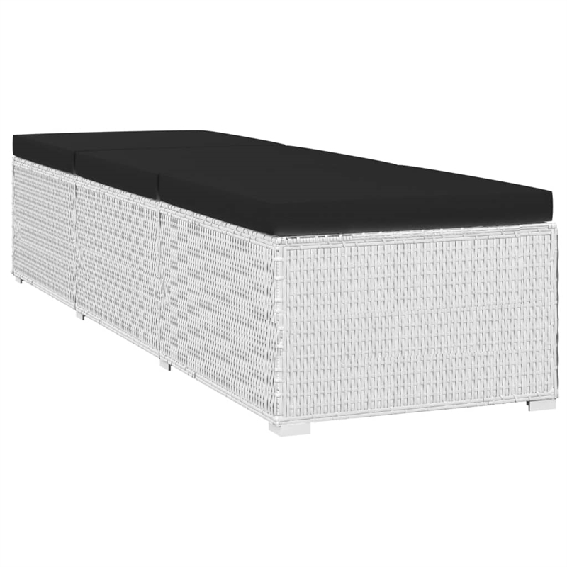 vidaXL Sun Lounger in Black/White