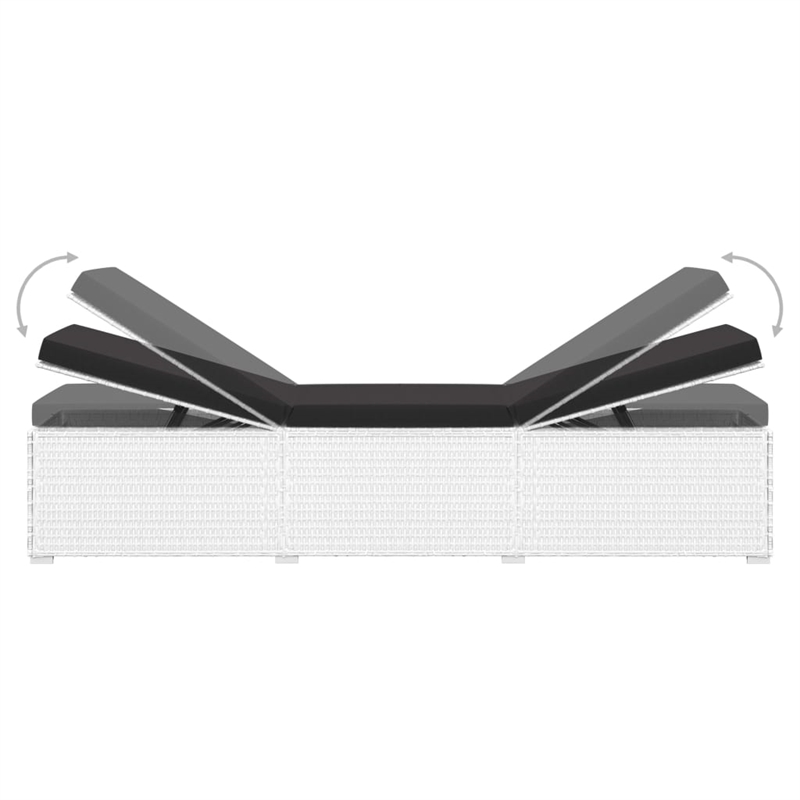 vidaXL Sun Lounger in Black/White