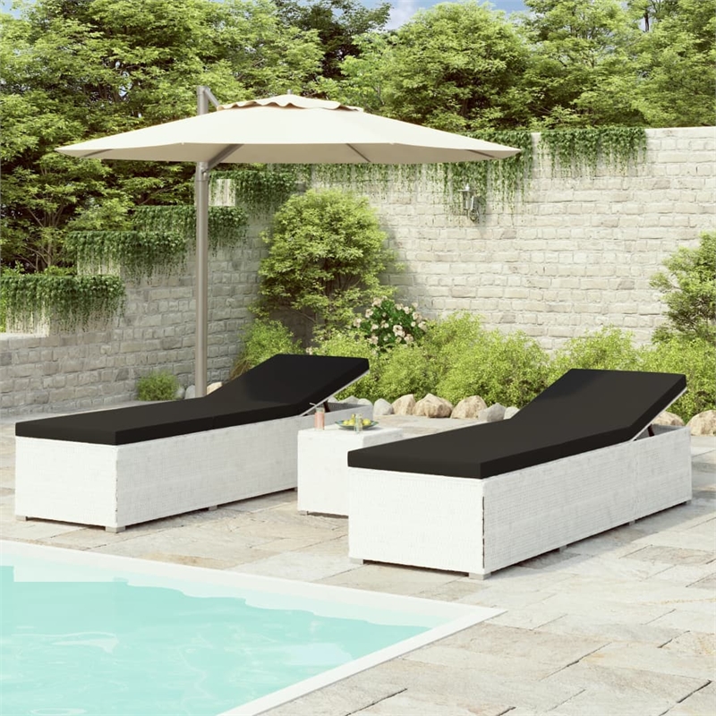 vidaXL Sun Lounger in Black/White