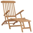 vidaXL Teak Wood Foldable Deck Chair in Brown