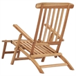 vidaXL Teak Wood Foldable Deck Chair in Brown