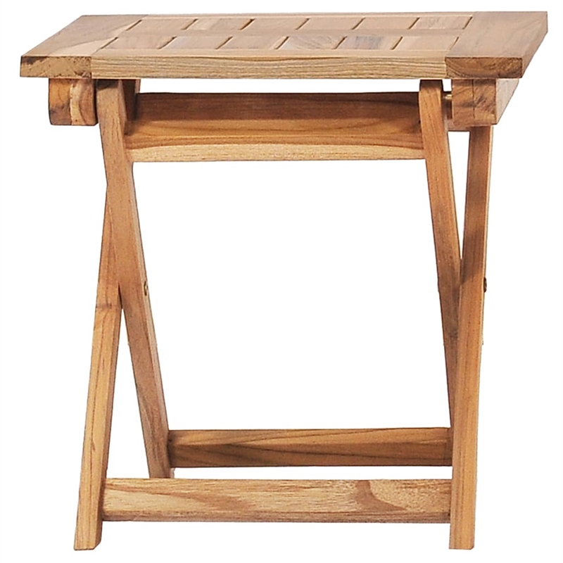 vidaXL Teak Wood Foldable Deck Chair in Brown