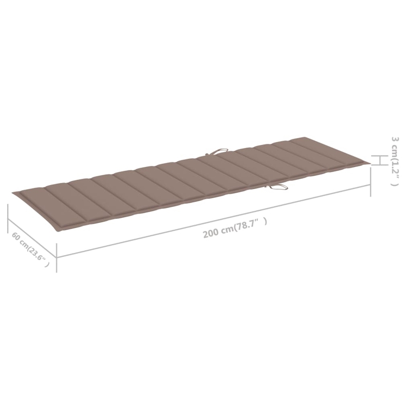 vidaXL Solid Acacia Wood Sun Lounger w/ Multi-Position Backrest in Gray
