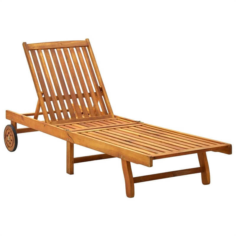 vidaXL Sun Lounger in Brown and Gray/Red Cushion