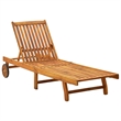 vidaXL Sun Lounger in Brown and Gray/Red Cushion
