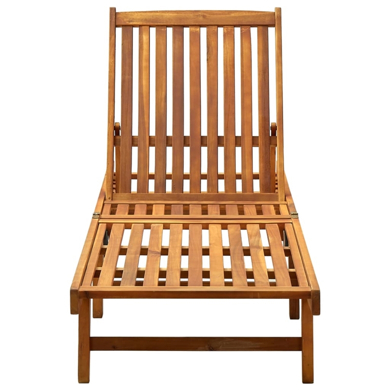 vidaXL Sun Lounger in Brown and Gray/Red Cushion