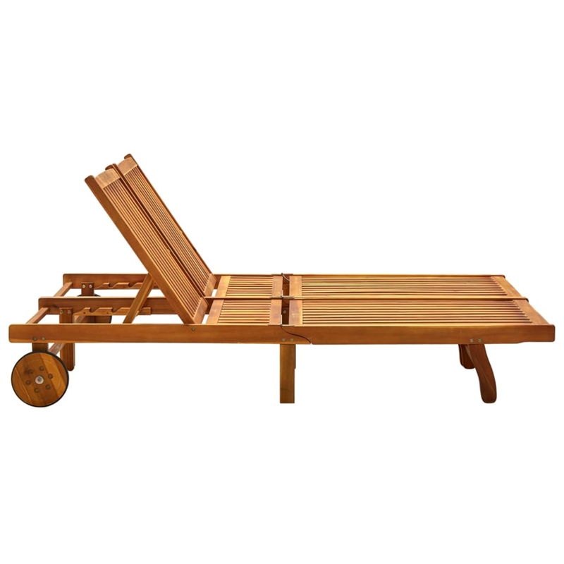vidaXL Sun Lounger in Brown w/ Black Cushions