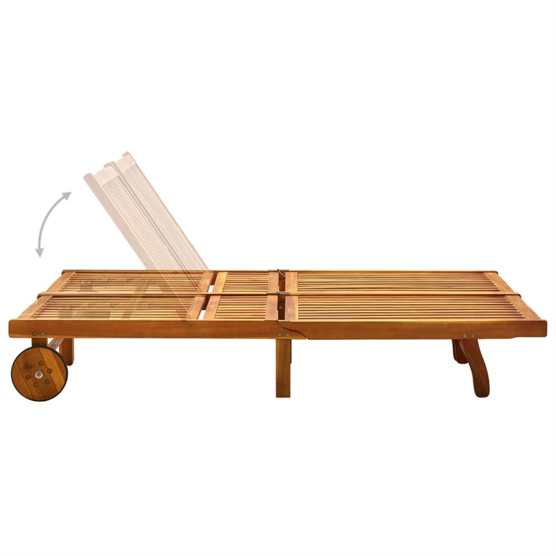 vidaXL Sun Lounger in Brown w/ Black Cushions