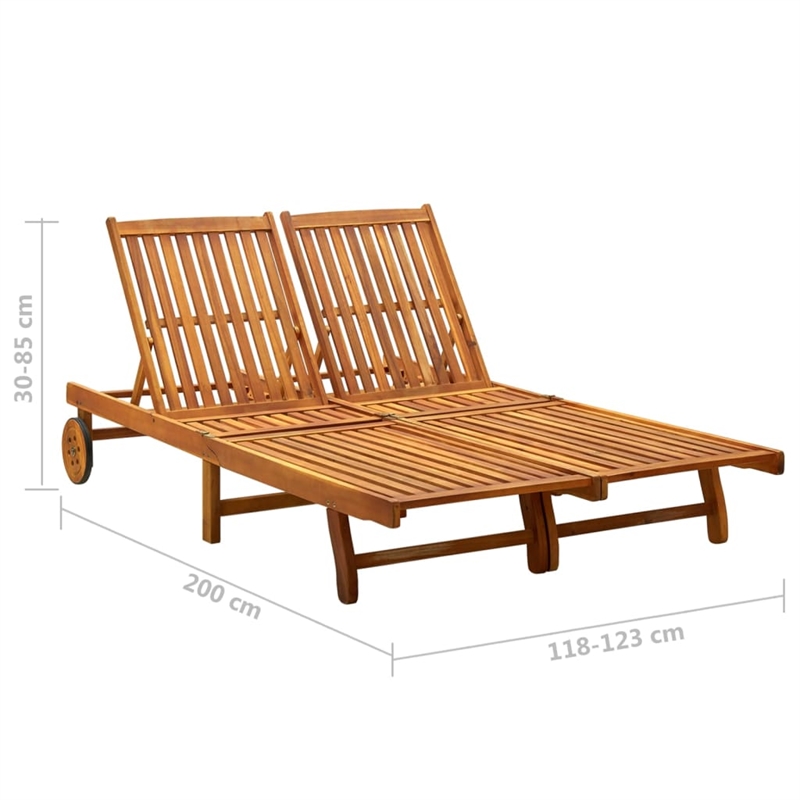 vidaXL Sun Lounger in Brown w/ Black Cushions