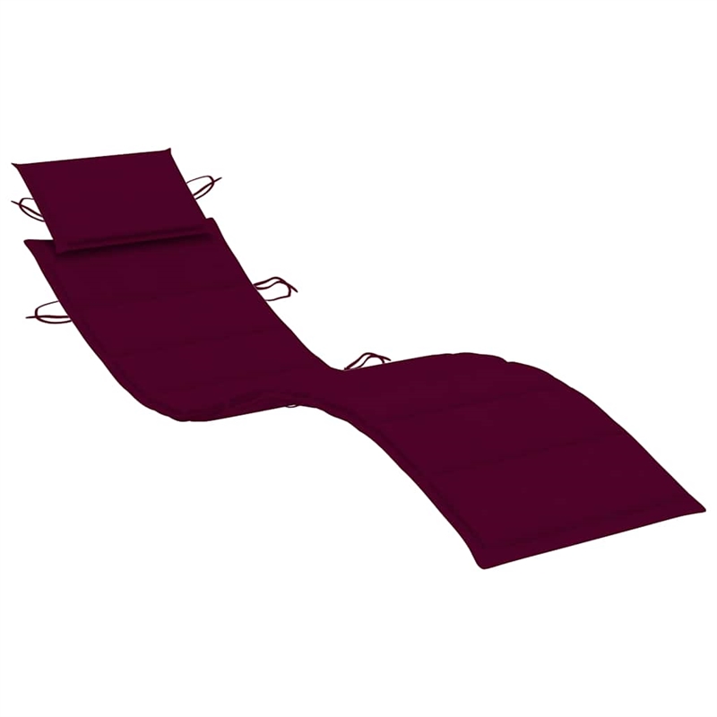 vidaXL Sun Lounger in Wine Red Cushion