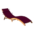 vidaXL Sun Lounger in Wine Red Cushion