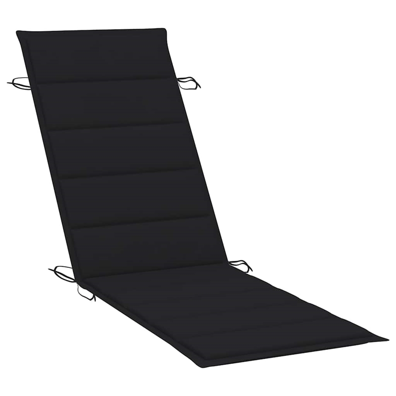 vidaXL Sun Lounger with Table in Black