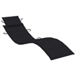 vidaXL Sun Lounger with Table in Black