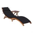 vidaXL Sun Lounger with Table in Black
