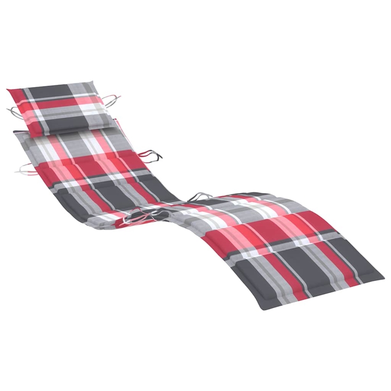 vidaXL Patio Sun Lounger and Table in Red/Brown