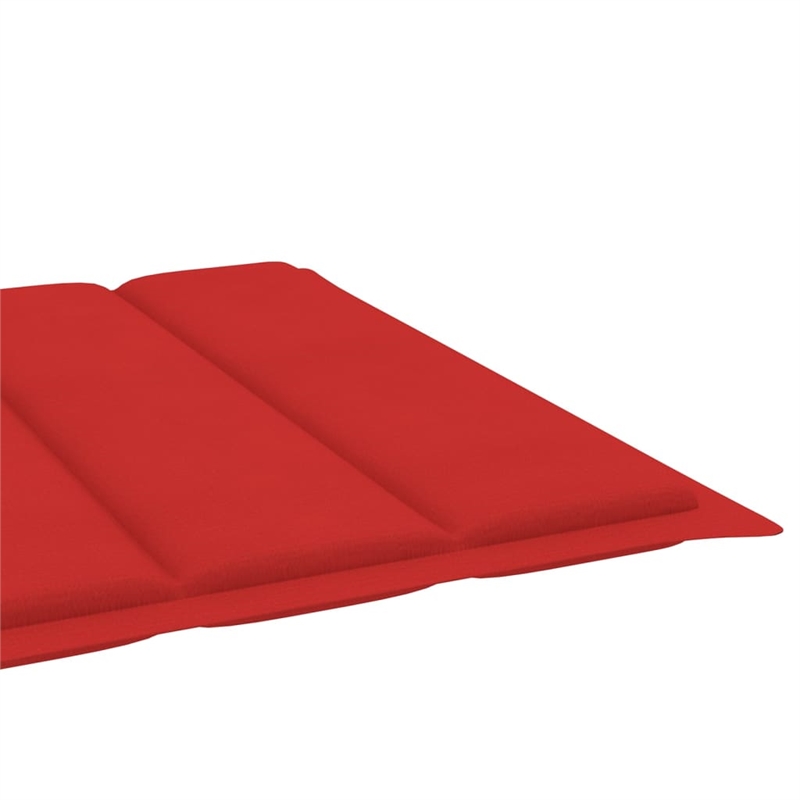 vidaXL Solid Acacia Wood Sun Lounger in Red