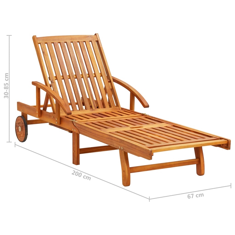 vidaXL Sun Lounger in Wine Red Cushion