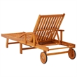 vidaXL Sun Lounger and Table in Wine Red