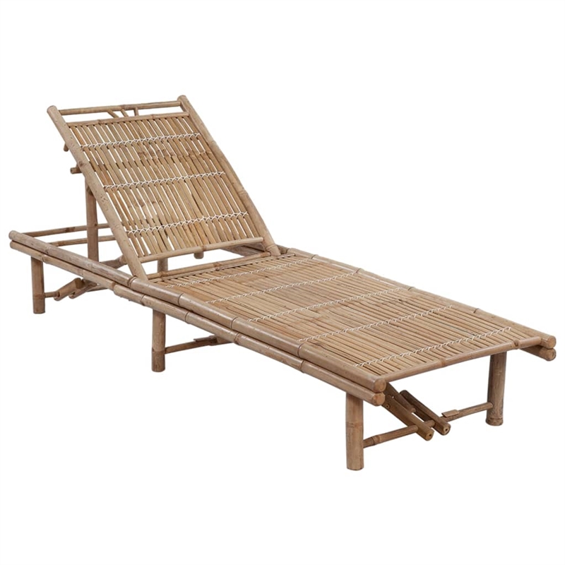 vidaXL Sun Lounger in Natural/Gray