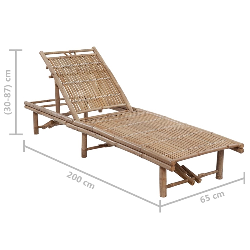 vidaXL Sun Lounger in Natural/Gray
