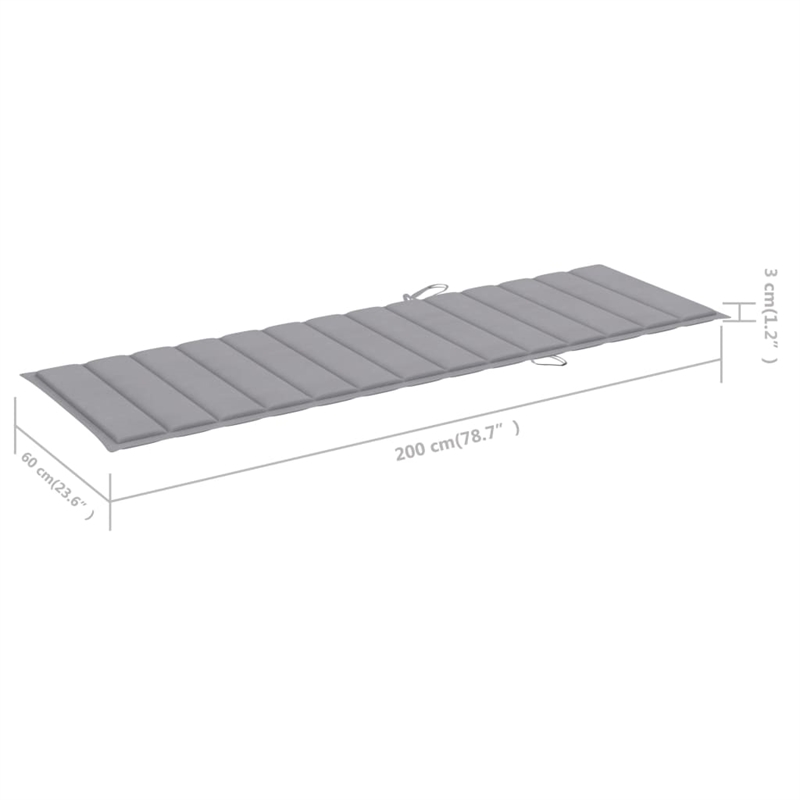 vidaXL Sun Lounger in Natural/Gray