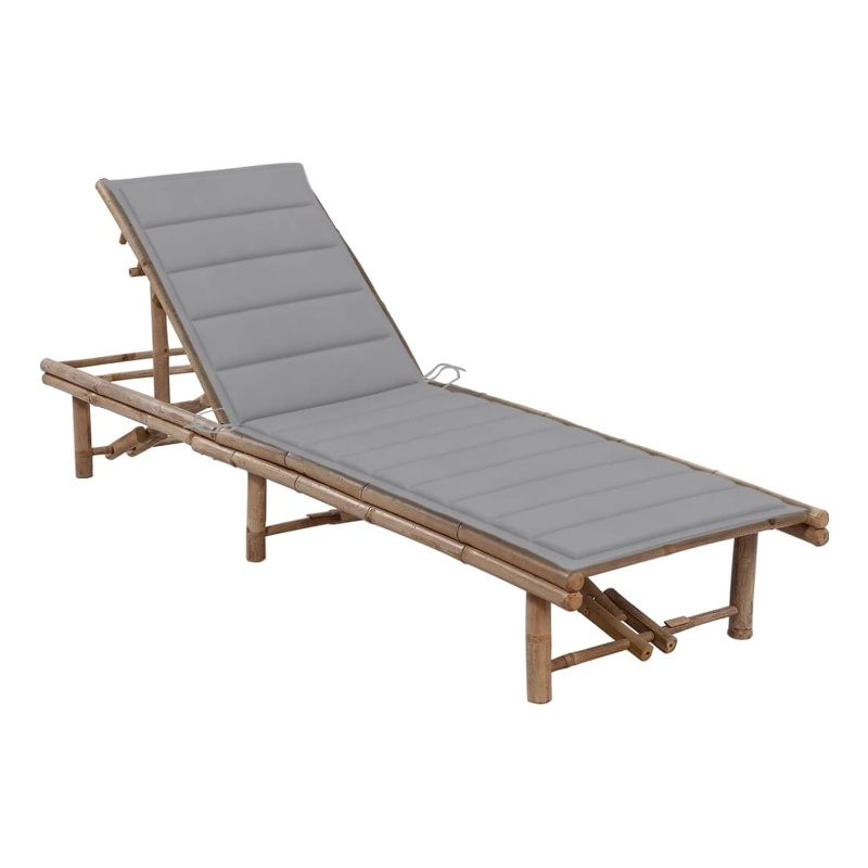 vidaXL Sun Lounger in Natural/Gray