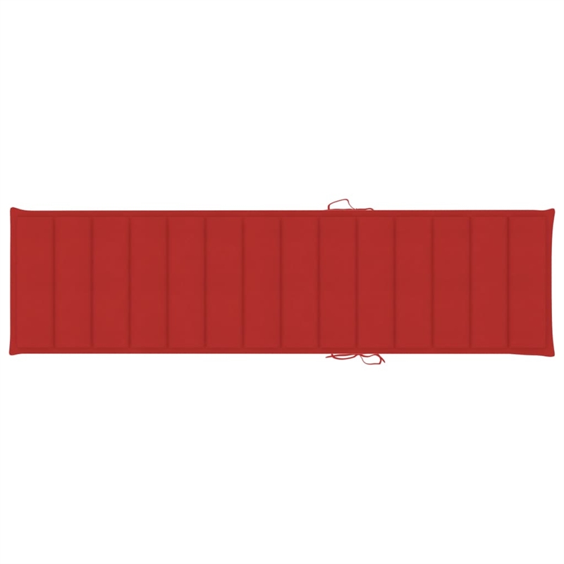 vidaXL Teak Wood Sun Lounger in Red