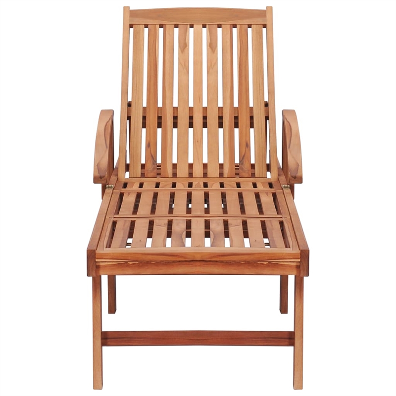 vidaXL Teak Wood Sun Lounger in Red