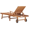 vidaXL Teak Wood Sun Lounger in Red