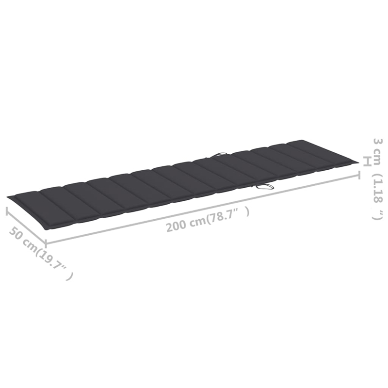 vidaXL Sun Lounger in Natural/Anthractie
