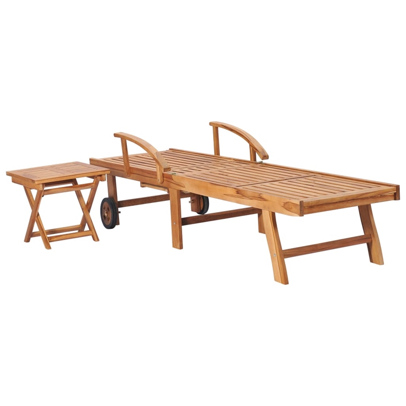 vidaXL Sun Lounger in Natural/Anthractie