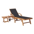 vidaXL Sun Lounger in Natural/Anthractie