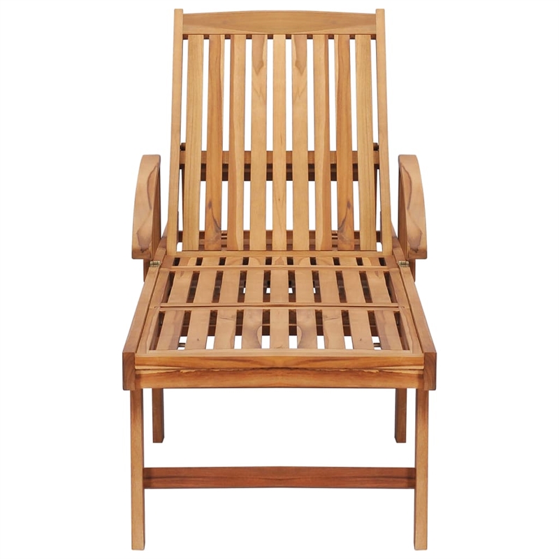 vidaXL Teak Wood Sun Lounger and Table