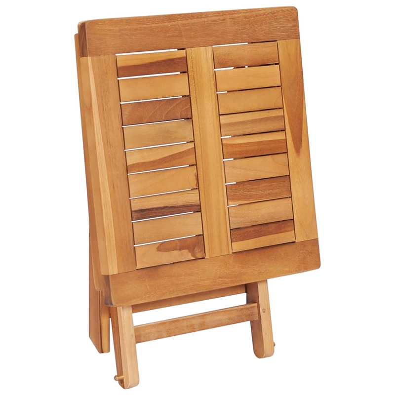 vidaXL Teak Wood Sun Lounger and Table