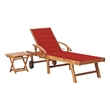 vidaXL Teak Wood Sun Lounger and Table