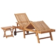 vidaXL Teak Wood Sun Lounger in Red