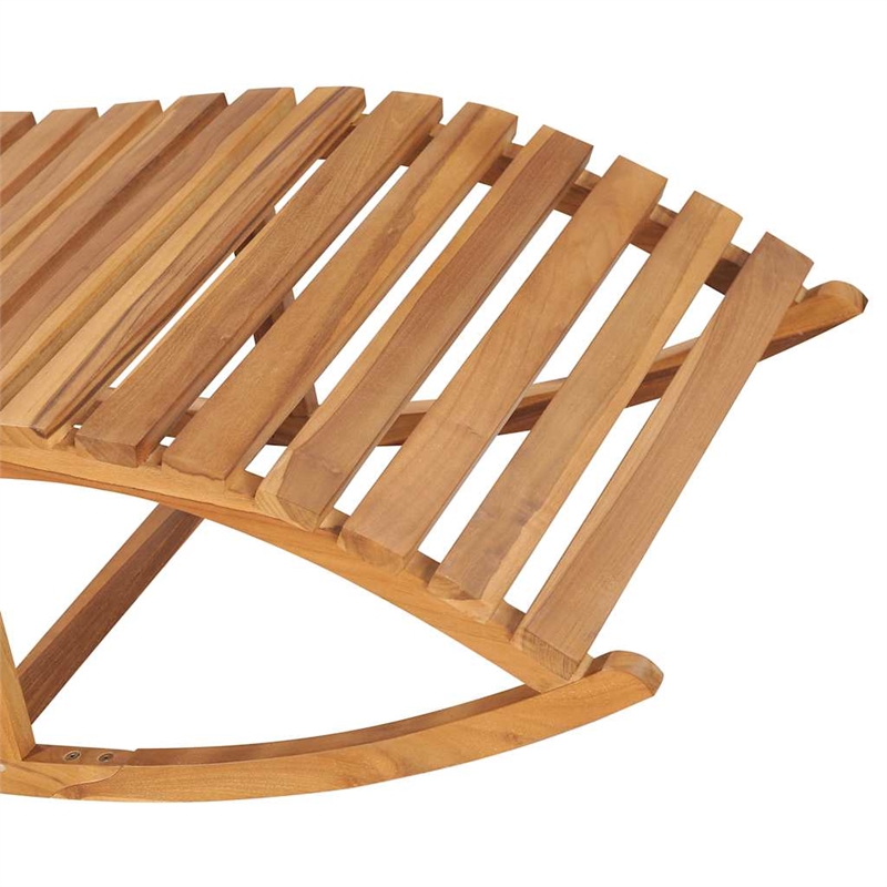 vidaXL Teak Wood Sun Lounger in Beige