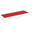 vidaXL Sun Lounger in Red Cushions