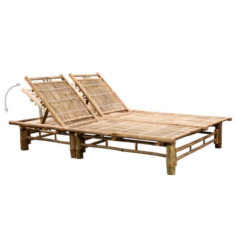 vidaXL Sun Lounger in Red Cushions