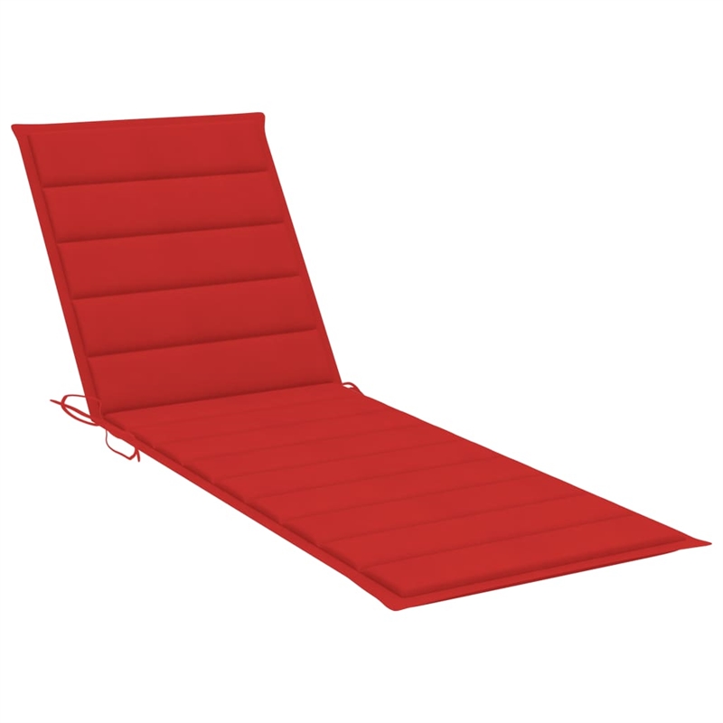 vidaXL Sun Lounger in Red Cushions
