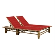 vidaXL Sun Lounger in Red Cushions