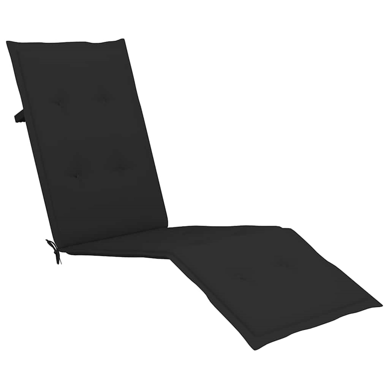 vidaXL Solid Acacia Wood Patio Deck Chair with Footrest and Cushion